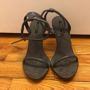 Zara grey open toe heels